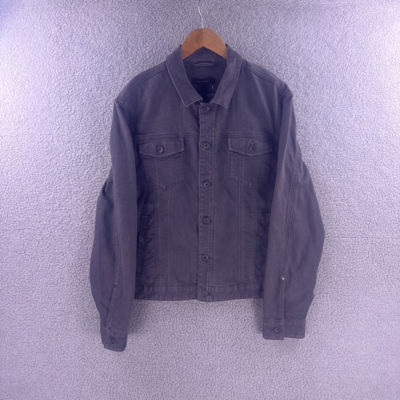 John Varvatos Other - John Varvatos USA Mens Large Gray Denim Trucker Jacket Button Up Cotton Stretch